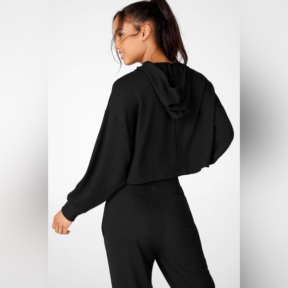 Fabletics Eco-Conscious Crop Terry Pullover Hoodie Small - Picture 2 of 7